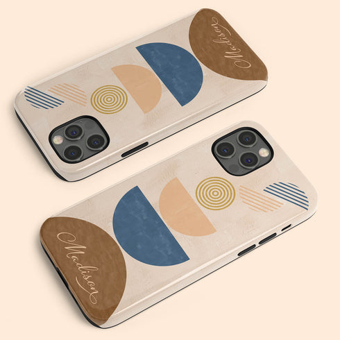 Abstract Shapes Custom Name iPhone Case